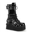 TRASHVILLE-138 Plateau Stiefel - Schwarz lack | DemoniaCult