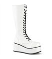 Plateau Stiefel TRASHVILLE-502 Weiss matt | DemoniaCult