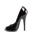 Peeptoe High Heels DOMINA-212 - Lack Schwarz