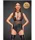 Powerwetlook Body mit Tülleinsätzen und Choker aus zartem Samt