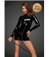 PVC Minikleid mit schwarzem 2-Wege Zipper auf der Vorderseite