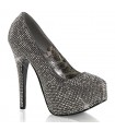 Strass High Heels TEEZE-06R - Zinngrau