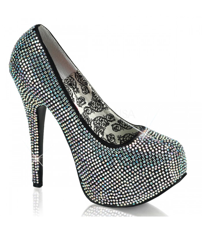 Strass High Heels TEEZE-06R - Bunt schillernd