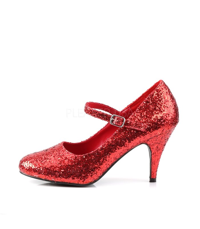 Mary Janes GLINDA-50G - Glitter Rot