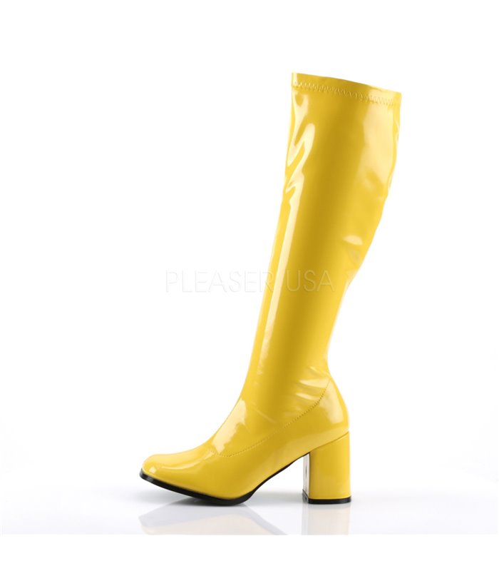 Retro Stiefel GOGO-300 - Lack Gelb