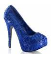 Strass High Heels TEEZE-06R - Royal Blue