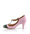 Retro T-Riemchen Pumps PEACH-03 - Rosa