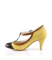 Retro T-Riemchen Pumps PEACH-03 - Gelb