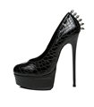 Giaro Plateau Pumps BAD-GIRL Schwarz Krokodilmuster