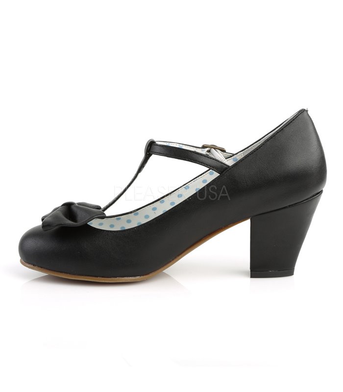 Retro T-Riemchen Pumps WIGGLE-50 - Schwarz