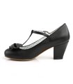 Retro T-Riemchen Pumps WIGGLE-50 - Schwarz