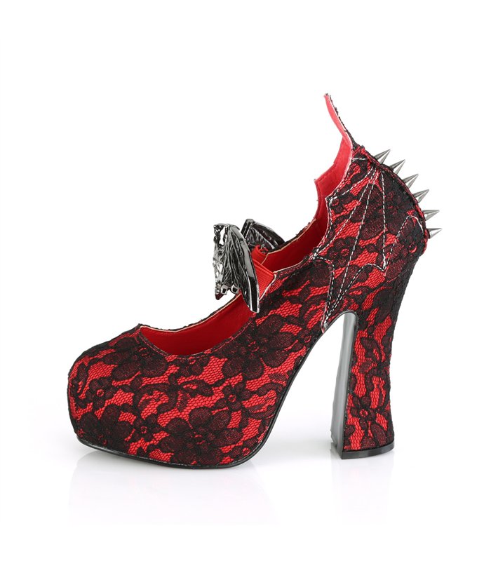 Plateau Pumps Schwarz DEMON-18 Schwarz Rot