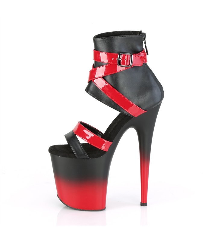 Platform High Heels FLAMINGO-800-15 - Black Red