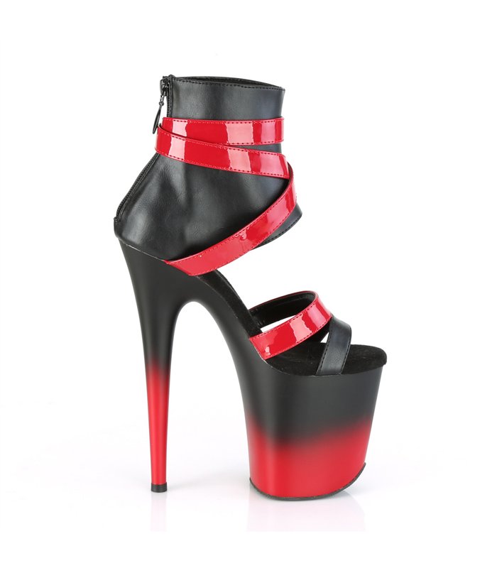 Platform High Heels FLAMINGO-800-15 - Black Red