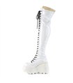 Plateau Overknee Stiefel SHAKER-374 Weiss lack