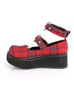 Plateau Schuhe SPRITE-02 Rot Kariert