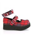 Plateau Schuhe SPRITE-02 Rot Kariert