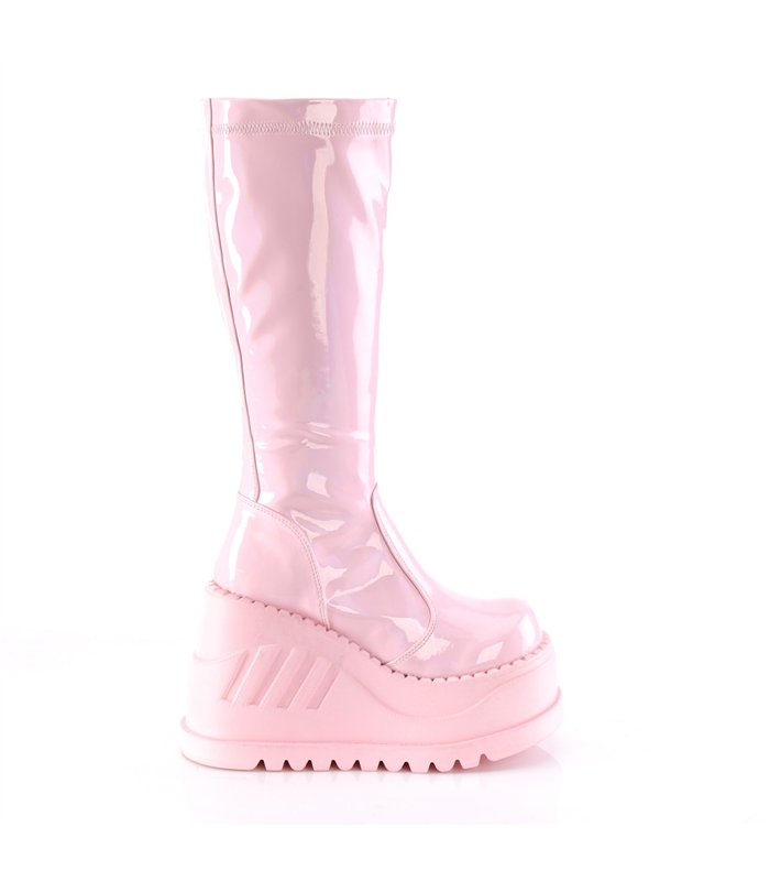 Plateau Stiefel STOMP-200 Pink lack | DemoniaCult