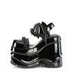 Plateau Schuhe WAVE-20 Schwarz lack Fledermaus 