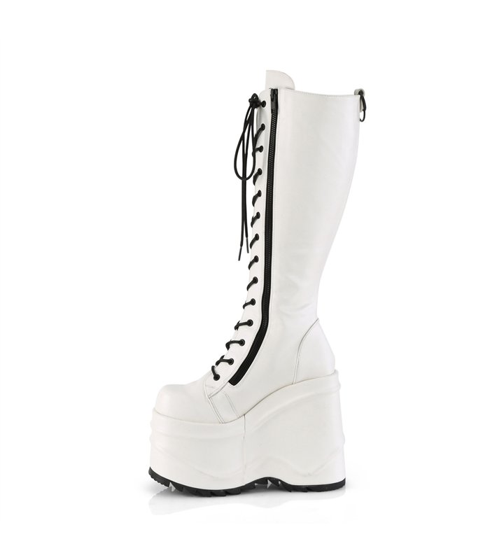 Plateau Stiefel WAVE-200 Weiss matt  | DemoniaCult