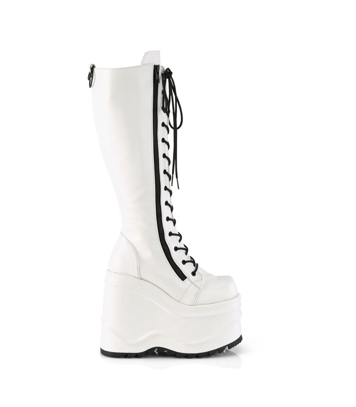 Plateau Stiefel WAVE-200 Weiss matt  | DemoniaCult