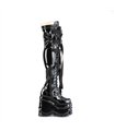 Platform Overknee Boots WAVE-315 - Black Shiny