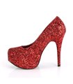 Plateau Pumps TEEZE-06GW - Glitter Rot (Weit)