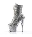 Glitter Plateau Stiefelette ADORE-1020G - Silber