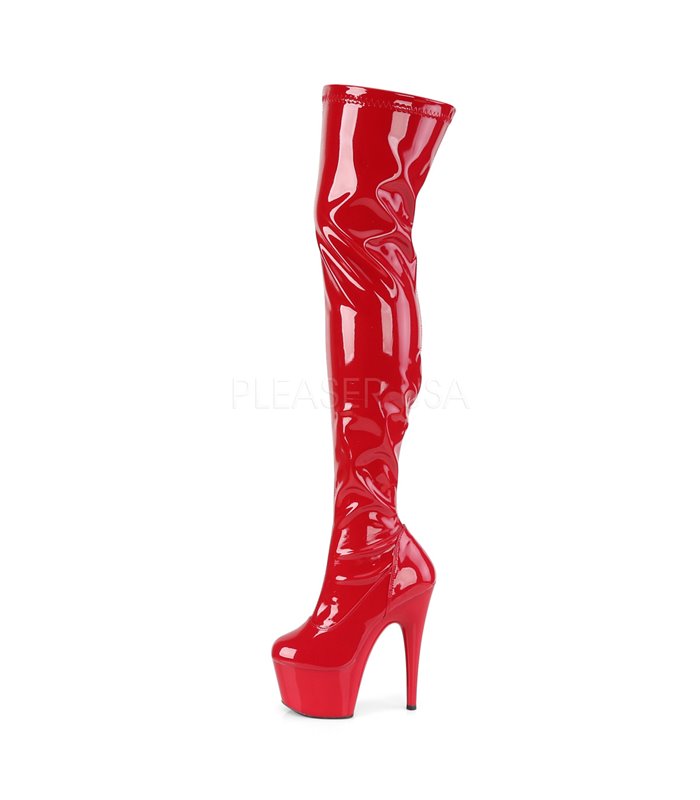Plateau Overknee Stiefel ADORE-3000 - Lack Rot