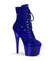 ADORE-1020CHRS Plateau Stiefel - Glitzersteine Blau | Pleaser
