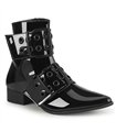 WARLOCK-55 Stiefelette - Schwarz Lack | DemoniaCult