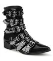 WARLOCK-70 Stiefelette - Schwarz Lack | DemoniaCult