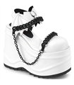 WAVE-20 Plateau Schuhe - Weiss Fledermaus | DemoniaCult