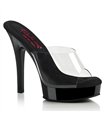 MAJESTY-501 Plateau Pantoffelette - Transparent/Schwarz| Fabulicious
